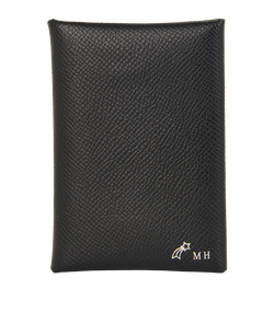 Hermes Calvi Duo Compact Card Holder, Leather, Black, (2023), 3*